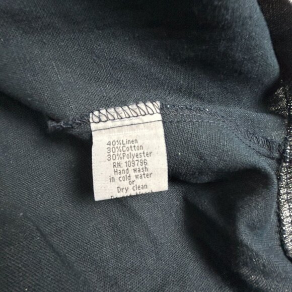 Pretty Angel Fashion Womens Black Metallic Button-Front Jacket Coat Linen Blend - Picture 4 of 10